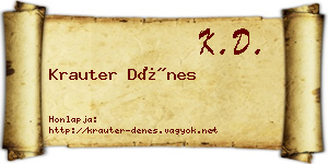 Krauter Dénes névjegykártya